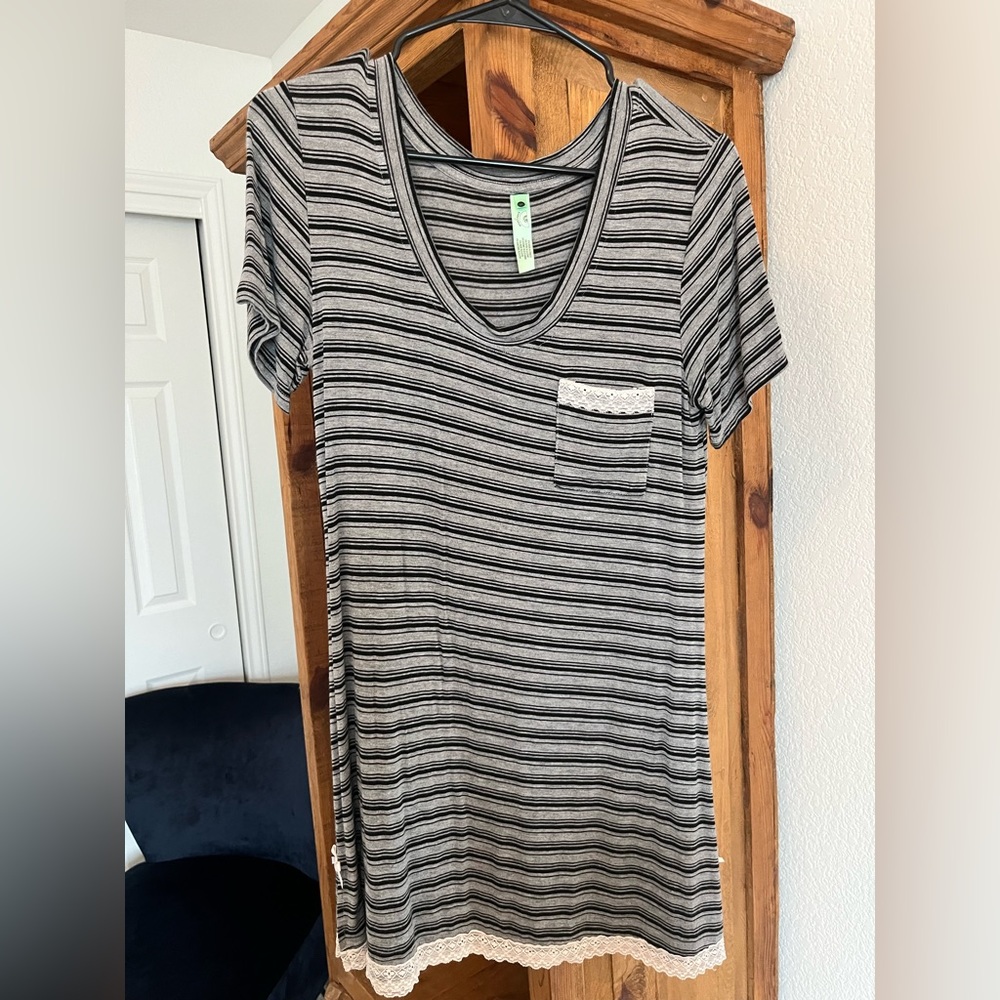 Striped pajama dress
